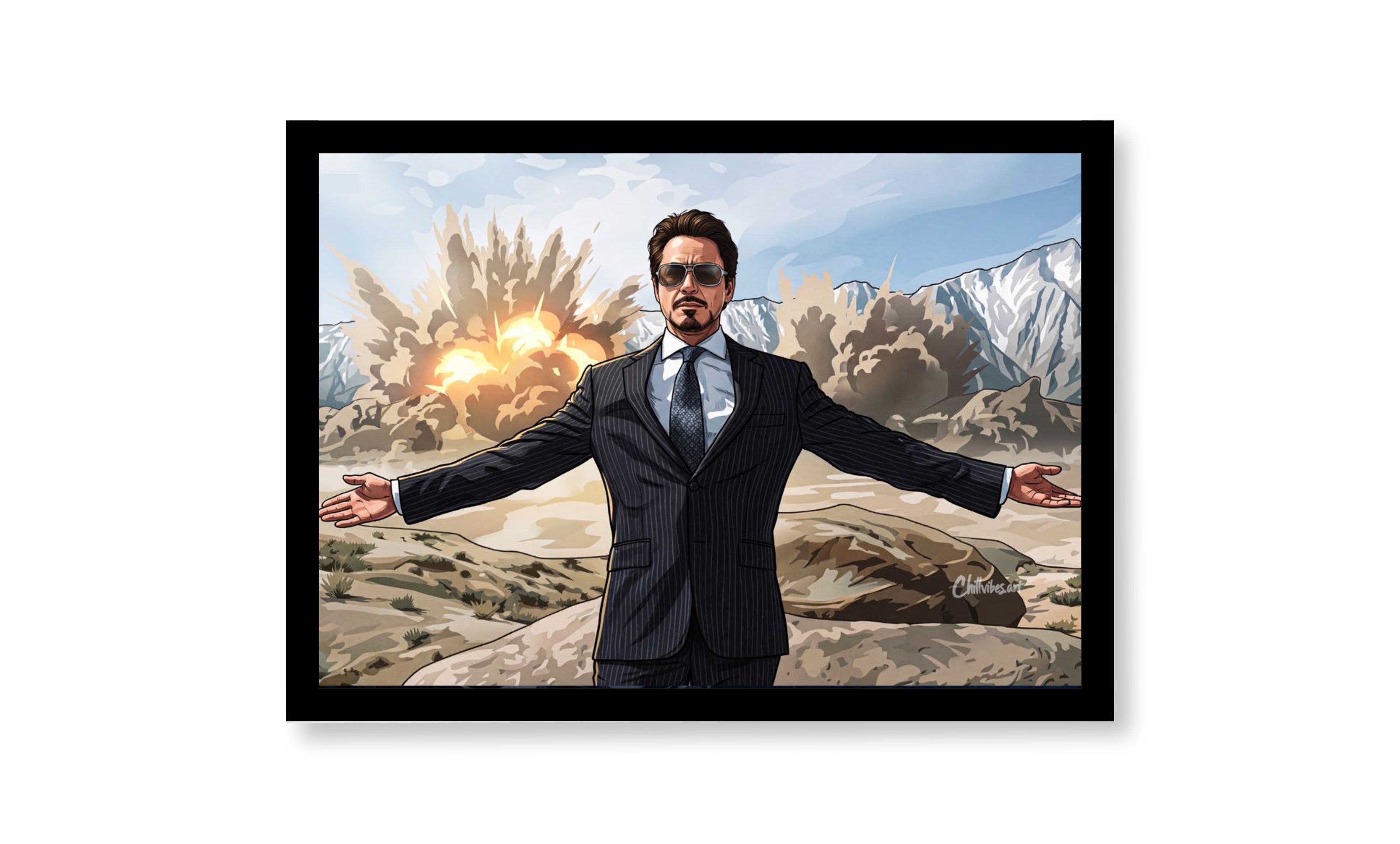 TONY STARK LANDSCAPE ART FRAME